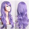 YEESHEDO 28 pollici 70 cm Parrucca Cosplay Delle Donne, Parrucche Lunghe Capelli Ondulati Ricci Con Frangia Per Festa Anime Costume Halloween Lavanda Viola