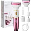 Koeutoze Rasoio elettrico da donna 4 in 1 con display digitale, impermeabile IPX7, rimozione peli del viso per donne, rasoio intimo per viso, zona intima, ascelle, gambe ricarica USB