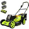 SnapFresh Tagliaerba a Batteria 40V, 40 cm Larghezza di Taglio, Tosaerba Elettrico Fino a 600 m², Motore Brushless, Mulching & Sacco Raccoglitore 45L, Altezza di Taglio 25-75 mm, 2 x 4,0Ah Batterie