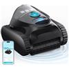 BRINBO C1 Robot Piscina Pareti e Fondo, Linea d'acqua, Doppio Filtro, Aspiratore Piscina Senza Fili, 7 Modalità di Pulizia, 180 min, Pulitore con App, Robot Pulisci Piscine fino a 150 m², Blu Scuro