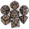 QMAY Set di Dadi Poliedrici per Dungeon and Dragons MTG RPG D&D - 7 Pezzi con D20, D12, D10, D%, D8, D6, D4 (Motivo Drago Nero)