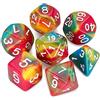 QMAY DND Dice Polyhedral Dice Set - 7 pezzi per Dungeon and Dragons MTG RPG D&D D20, D12, D10, D%, D8, D6, D4 (colori arcobaleno)