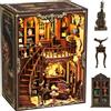 Besserite Book Nook Kit Fai da Te con Segreto Nascosto - Libreria Vintage Miniatura con Luci LED, Puzzle in Legno 3D, Decorazione per Libreria e Idea Regalo per Adulti