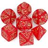 QMAY DND Dice Polyhedral Dice Set - 7 pezzi per Dungeon and Dragons MTG RPG D&D D20, D12, D10, D%, D8, D6, D4 (Natale rosso)