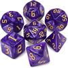 QMAY Dadi poliedrici da gioco - 7 dadi (viola profondo)