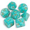 QMAY DND Dice Polyhedral Dice Set - 7 pezzi per Dungeon and Dragons MTG RPG D&D D20, D12, D10, D%, D8, D6, D4 (ciano)