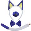 VGMANNTA 4PCS Bassotto Costume Carnevale per Adulti e Bambini Papillon Cane Naso Finto Orecchie per Cani Fascia per Capelli di Cucciolo Coda per Cosplay Festa di Halloween-Blu