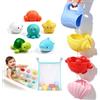 lompyeu 11 Pezzi Giocattoli da Bagno Bambini,Giocattoli da Bagno Galleggianti a Forma di Animali Marini, Giochi d'Acqua per Bambini, Squirt Toys per Vasca e Piscina,Regalo per Ragazzi e Ragazze