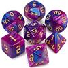 QMAY Dadi da gioco poliedrici, 7 dadi (blu e viola)