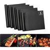 Byitin Tappetino extra large per barbecue, confezione da 5 pezzi (40 x 50 cm), riutilizzabile, in teflon, per barbecue a gas, carbonella e barbecue elettrico, antiaderente, senza PFOA, base per