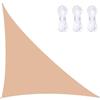 BXFUL Tenda a vela da giardino, triangolare, con kit di fissaggio, 3 corde, impermeabile, blocco UV, vele parasole da giardino ad angolo retto, per patio esterno (crema, 3 m x 4 m x 5 m)