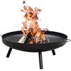 Tomaino - Braciere In Ferro 80 cm Resistente Al Calore Da Esterno Con 2 Manici e Gambe Smontabili, Falò All'Aperto, Brace Per Barbecue - Giardino, Terrazzo, Campeggio Mare - Ciotola Di Fuoco