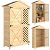 Outsunny Armadio da Giardino in Legno di Abete con Ante Ventilate Naturale