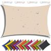 QIAQ Tenda parasole rettangolare, 4 x 4 m, 95% UV, protezione solare da giardino, impermeabile, per giardino, patio, feste, pergola, balcone, bianco sporco