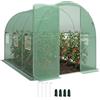 Outsunny 2x3m Serra tunnel pedonabile incernierata 6 finestre Verde | Finestre a rete arrotolabili, Tunnel serra caldo, Copertura PE resistente UV, Telaio acciaio zincato