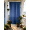 HOME ZEN HOUSEHOLD LINEN Tenda da Sole LIGHT Tinta Unita per Esterno e Balcone, con Frange e Anelli, Tessuto Poliestere Leggero, Diverse Varianti 290X290 CM TINTA UNITA BLU