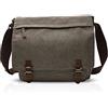 FANDARE Borsa a Tracolla Borse a spalla per 14 Pollici PC Ventiquattrore Borse Messenger di tela Uomo Donna Borsa postino Borsetta per viaggio lavoro scuola business università Pendolare Grigio L