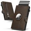 Manmaxim Portafoglio Uomo Airtag, Porta Carte di Credito Slim Uomo Portacarte Schermato RFID, Pop-Up Compatto Men's Air tag Wallet con Portamonete Capacità Porta Tessere per 9-12 Carte & 2 Finestra ID
