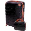 BERTOO Firenze - Collezione valigie da viaggio, Nero , SET2V13XL - 142 L|14 L