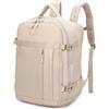 BRIJAY Zaino da Cabina Espandibile Ryanair 40x30x20-25 cm (24L) con sacca per scarpe,Zaino casual impermeabile ed espandibile,resitente Zaino da escursione, scuola e lavoro,Multiuso (cachi, L)