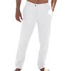 LVCBL Pantaloni Lino Uomo Estate Casual Loose Fit Gamba Dritta Taglia Elastico per Viaggi e Tempo Libero