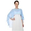 LXLAEOANG Coprispalle da donna con scialle a mantella in chiffon lungo verde in chiffon per Cerimonia Sposa Festa(Blue)
