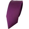 TigerTie - stretto cravatta di seta in raso - prugna monocromatico Uni - Cravatta 100% seta