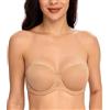 DotVol Donna Reggiseno Senza Spalline Reggiseno Push-up con Coppe Sagomate per Abiti da Sera Ballo Sposa Noci 2F
