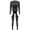 inhzoy Body da Donna Sexy Lingerie Babydoll Latex Catsuit Pelle Verniciata Wetlook Miniabito da Festa Rave Monokini Cavallo Aperto Sexy Hot per Sesso Tuta Aderente Clubwear Nero XL