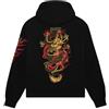Dolly Noire Icons Felpa Ryu Dragon, Unisex, Hoodie Cotone Misto, Collezione Ufficiale (IT, Testo, XXL, Regular, Regular, Nero)