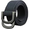 KONGNY Cinture In Tela Da Uomo Cintura Tattica Con Cinturino Da Uomo Per Cinture Con Fibbia Ad Anello, Grigio scuro, 130cm