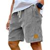 uxxnjfg Bermuda Uomo Estivi Cotone Pantaloni Corti Uomo Estivi Pantaloncini Cargo Tuta Pantaloncini Basket Eleganti Leggero Pantaloni con Tasche Abbigliamento Sportivo Shorts 3XL Grigio
