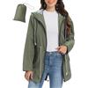 UMIPUBO Giacca Impermeabile Donna Leggera Giacca Antipioggia Antivento Lungo Trench Con cappuccio Traspirante Giacca a Vento Raincoat per All'aperto Campeggio Trekking