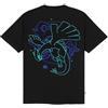 Dolly Noire Pokémon Maglietta Lugia, Nero - Unisex, Tshirt 100% Cotone, Collezione Ufficiale (IT, Testo, XS, Regular, Regular)