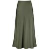 Outoshe Maxi gonne da Donna in Raso a Vita Alta con Elastico Nascosto in Vita Una Linea Gonna Lunga, Verde Militare, XL