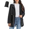 UMIPUBO Giacca Impermeabile Donna Leggera Giacca Antipioggia Antivento Lungo Trench Con cappuccio Traspirante Giacca a Vento Raincoat per All'aperto Campeggio Trekking