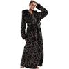 Yzehomijia Accappatoio Uomo- Accappatoio Donna，Vestaglia Lungo Invernale Spugna con Cappuccio，Adatto per Bagno, Piscina e Dopo la Doccia (Brown Leopard Print)