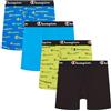 Champion Biancheria intima da bambino Everyday Active Stretch Boxer Briefs, confezione da 4, Nero/Blu/Script, Medium
