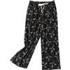 MIA LUCCE Pigiama da donna lungo 3/4, pantaloni corti per il tempo libero, biancheria da notte con corde, Gatto Nero, XL