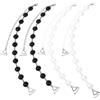 IMIKEYA Bretelle regolabili con perle decorative, antiscivolo, colore chiaro e nero, 1,8 cm di larghezza, 2 paia per biancheria intima femminile elegante e confortevole