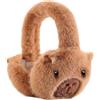 Generic Scaldaorecchie in peluche a forma di capibara in stile cartone animato, copriorecchie pieghevoli invernali, scalda per pendolari, sport all'aria aperta, sci, neve, freddo, autunno, moto, ciclismo