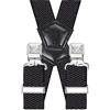Decalen - Bretelle da uomo larghe 4 cm con 4 clip in metallo molto resistenti, taglia unica, regolabili ed elastiche, stile ad X, grigio., Taglia unica