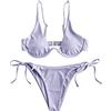 ZAFUL - Costume da bagno 2 pezzi da donna, bikini, con ferretto, motivo leopardato, incrociato, effetto push-up, a vita alta
