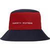 Tommy Hilfiger Bambini Unisex Cappello da Pescatore Essential Bucket Hat Outdoor, Multicolore (Dark Magma Colorblock), S-M