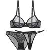 varsmiss Donna Sexy Biancheria Set Trasparenti Reggiseno e Mutandine Mini Perizoma 3 Pezzi