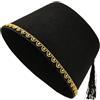 Pjeghbvop Bead Trim Fez Cappello Cappello Per Gli Uomini Con Nappe Nappe Nere Tarboosh Cappello Fez Egiziano Fes Cappelli Costume Puntelli