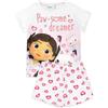 DREAMWORKS GABBY'S DOLLHOUSE Gabbys Dollhouse Pigiama Bianco | Gabby Bambino Maglietta e Pantaloncini Pigiama Set | Paw-Some Dreamer Cat Design | Merchandising Ufficiale | Regalo Accogliente per Abbigliamento da casa