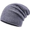 Dninmim Cappello Lavorato A Maglia in Lana da Uomo Berretti Caldi Invernali Cappello Lavorato A Maglia Cappello Unisex in Morbido Cashmere da Esterno Gray One Size