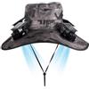 Generic Cappello solare con ventola integrata, 4 teste ventilatore a tesa larga ad energia solare | Cappello da sole da uomo - per pesca all'aperto, campeggio, giardino, cortile, escursionismo, lavoro, viaggi