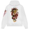 Dolly Noire Icons Felpa Ryu Dragon, Unisex, Hoodie Cotone Misto, Collezione Ufficiale (IT, Testo, L, Regular, Regular, Bianco)